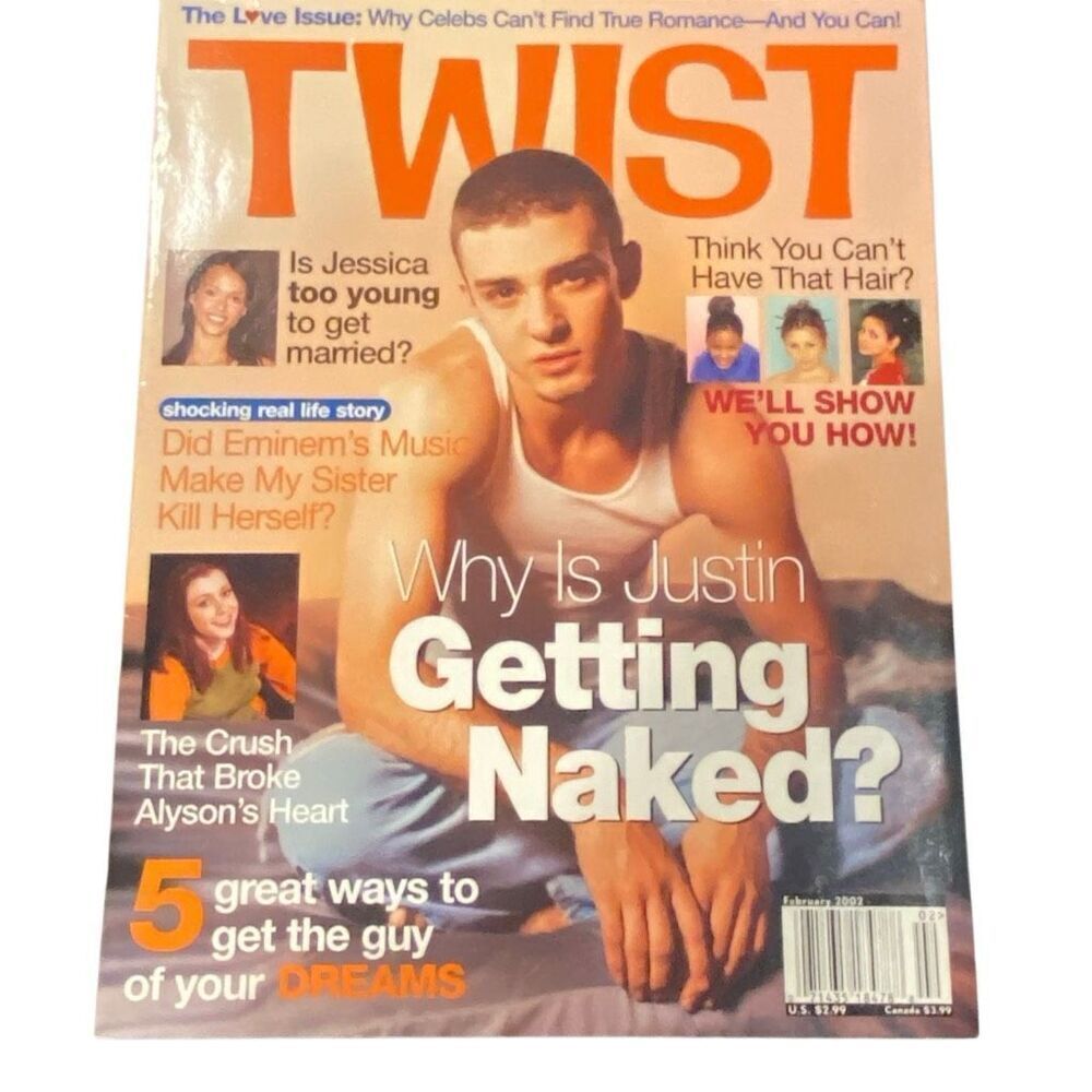 Twist Magazine Feb 2002 Justin Timberlake Cover Eminem Britney J Lo Mariah